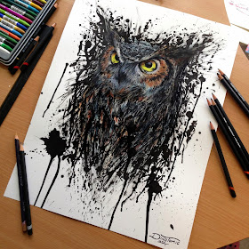 09-Owl-Splatter-Dino-Tomic-AtomiccircuS-Mastering-Art-in-Eclectic-Drawings-www-designstack-co