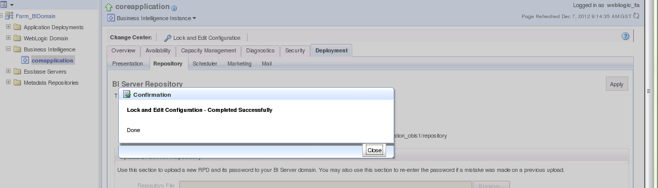 Oracle Fusion Applications: Loading RPD File in Fusion Applications