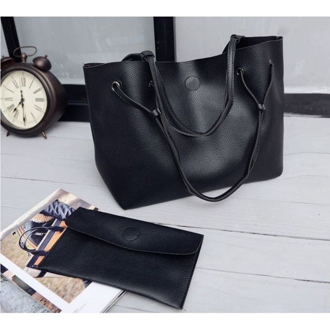 Black 2-in-1 PU Leather Shoulder Bag Set - Fashion Products Ghana ...
