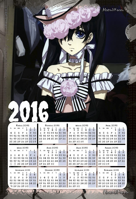 calendario 2016 kuroshitsuji