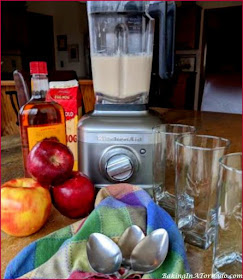 Apple Pie Eggnog Milkshake is a holiday treat, with alcohol for the adults or without for the kids. Perfect for an afternoon by the fire or even a dessert. | Recipe developed by www.BakingInATornado | #recipe #holiday
