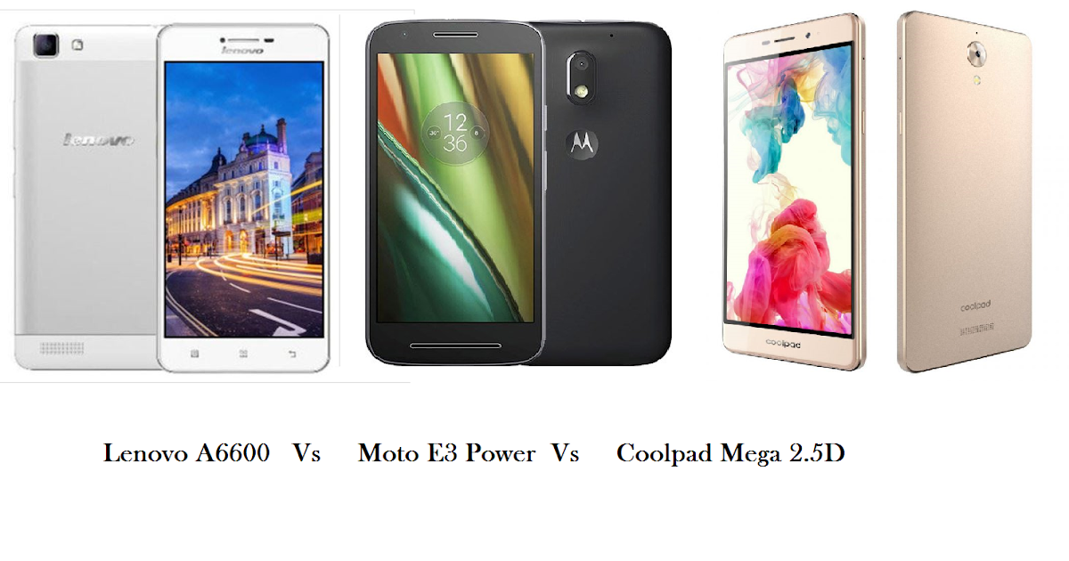 Kết quả hình ảnh cho Lenovo A6600 Vs Moto E3 Power Vs Coolpad Mega 2.5D