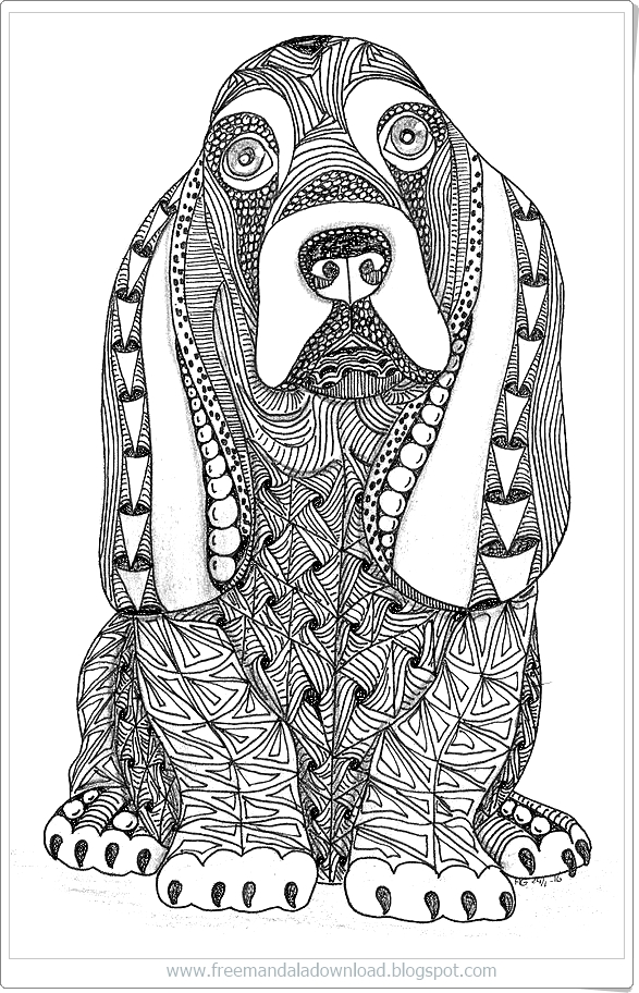 Hund Mandala frei bedruckbar - Free Mandala