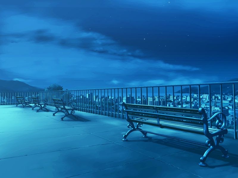 Anime Landscape Public Balcony Rooftop (Anime Background) (day & night)