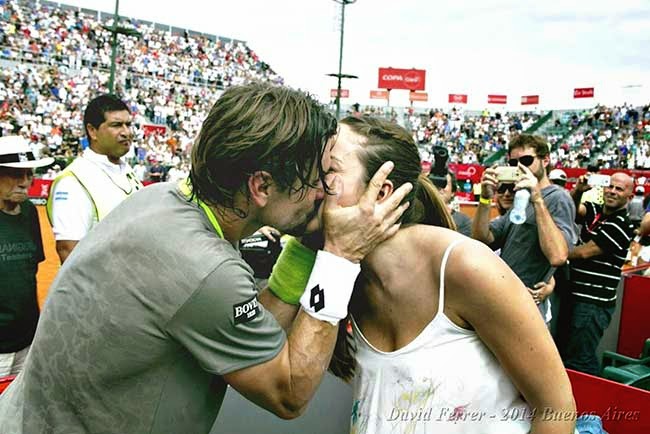 David Ferrer Ern Kissed His Girlfriend Marta Tornel