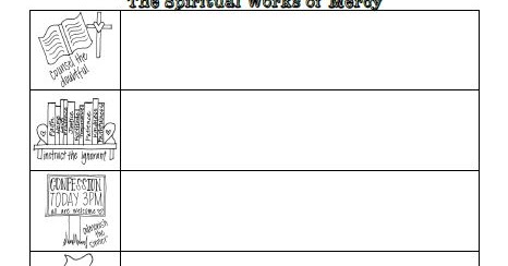 31 Spiritual Works Of Mercy Worksheet - support worksheet