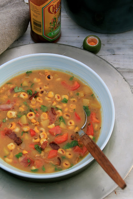 Grillet maissuppe med futt