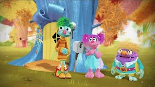 Abby Cadabby, Blögg, Gonnigan, Mrs. Sparklenose, Abby's Flying Fairy School Henking Day, Sesame Street Episode 4324 Trashgiving Day season 43