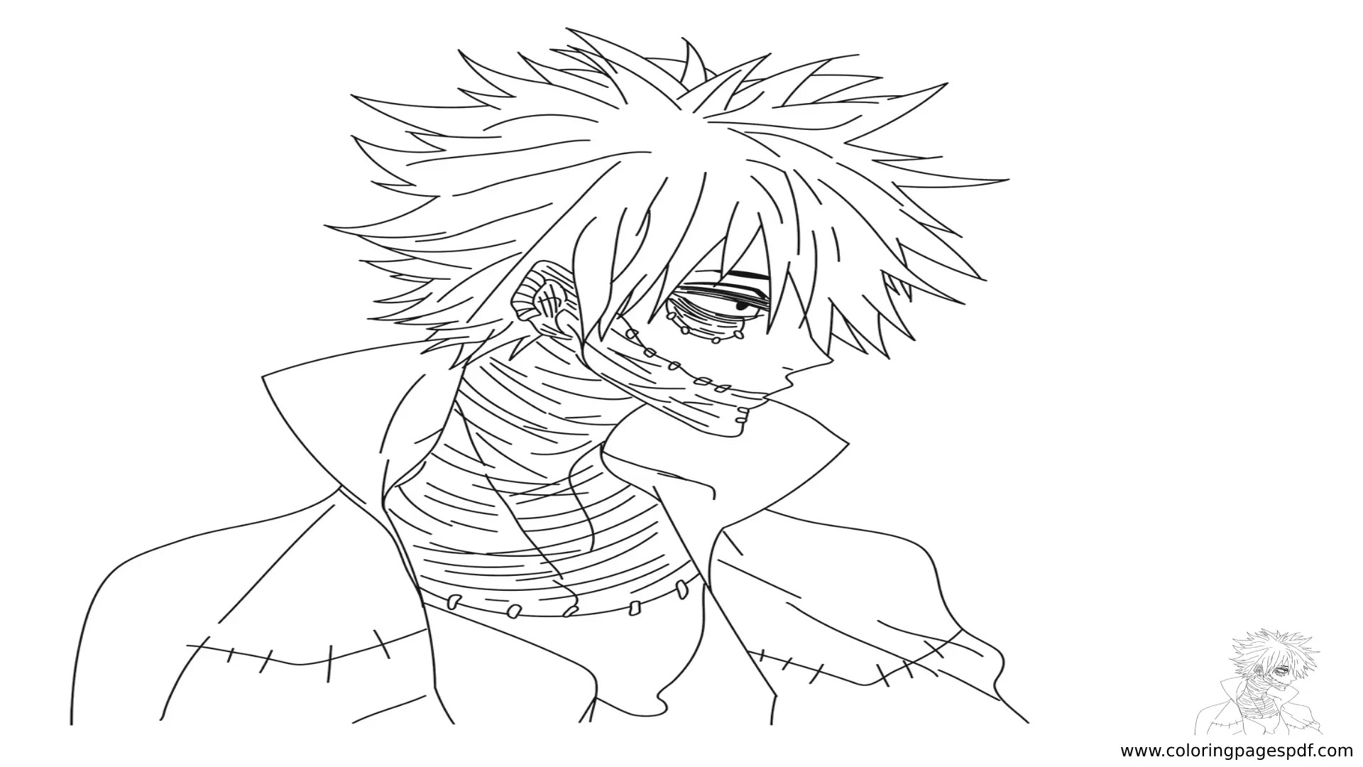 Coloring Page Of Dabi (My Hero Academia)