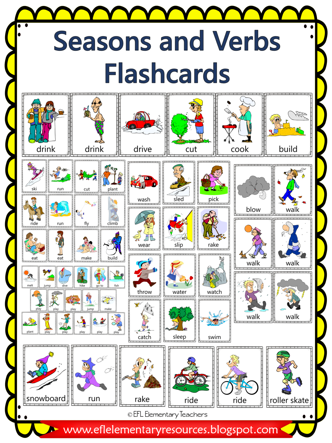 EFL Elementary Teachers Seasons and verbs for ESL