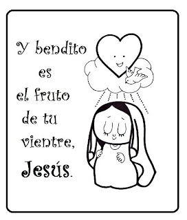 Ave María oración dibujos