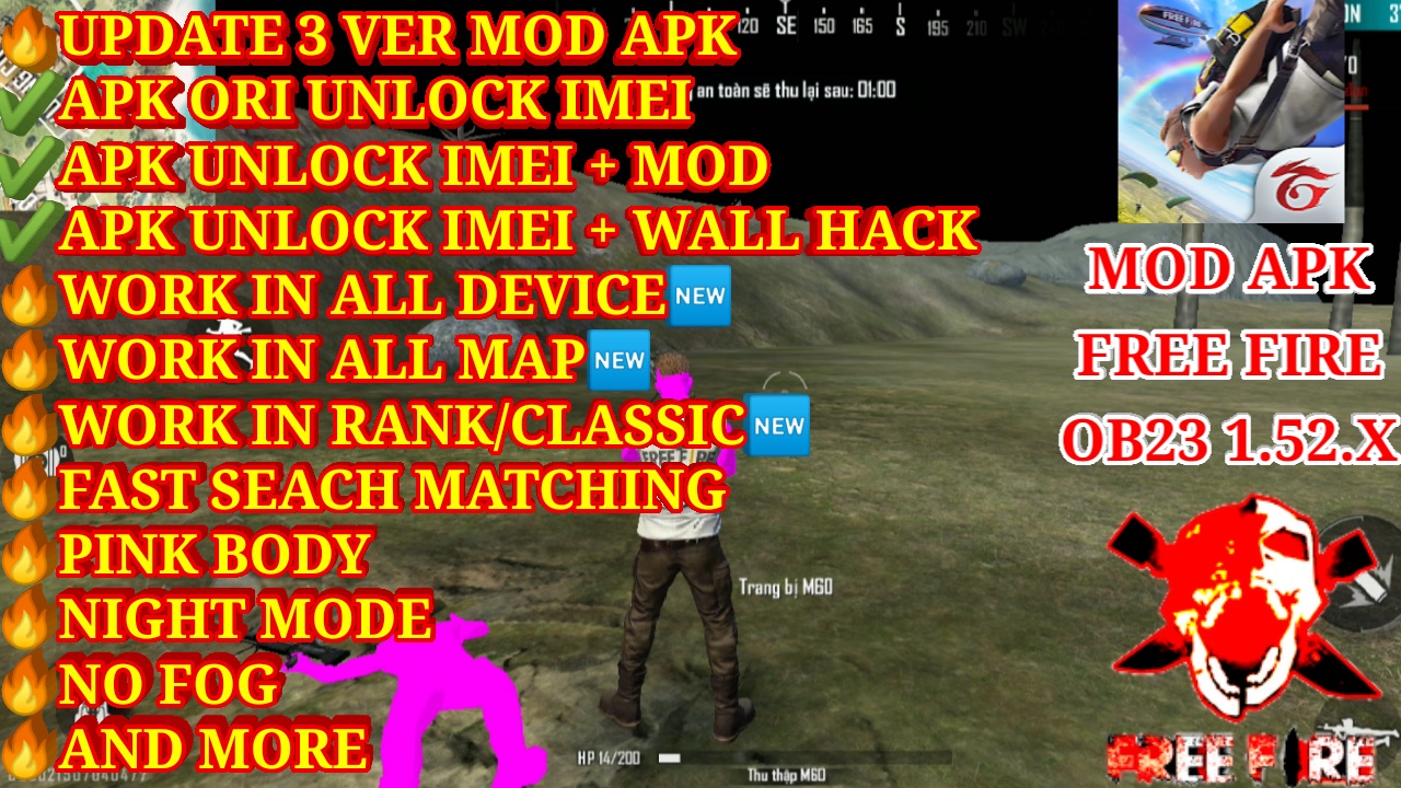 Mod Apk Free Fire Ob23 1.52.X - Update 3 Bản Mod Hoạt Đông Trên Mọi Thiết  Bị, Mọi Map, Mọi Chế Độ.