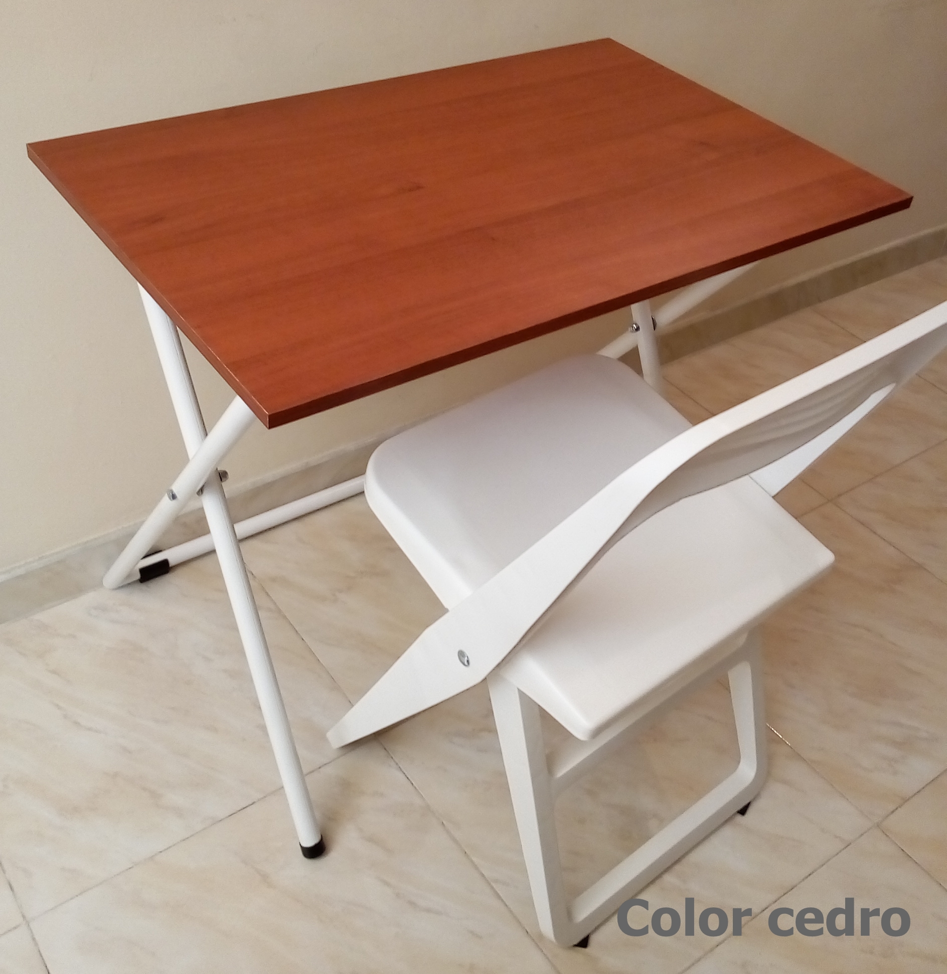 Intervoz: Combo escritorio y silla plegables portátiles prácticos y