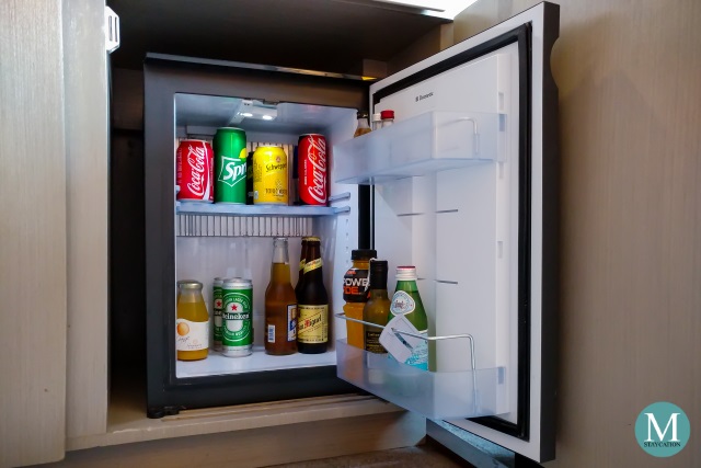 Deluxe Room minibar at New World Makati Hotel