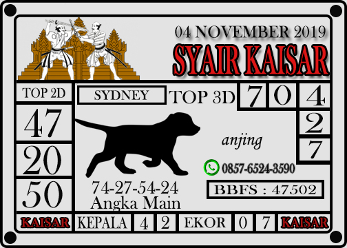 PRDIKSI SYDNEY TANGGAL 04112020 SYAIR KAISAR