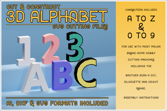Download 3d Alphabet Numbers Cutting File Set Graphic Best Free Cut Files Svg Download Svg Design Files