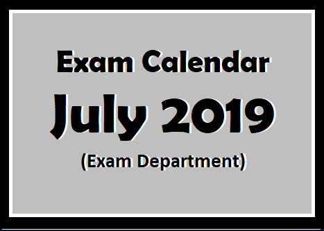 Exam calendar - July (Exam Department)