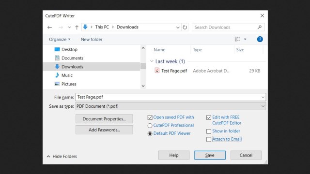 cutepdf not printing windows 7