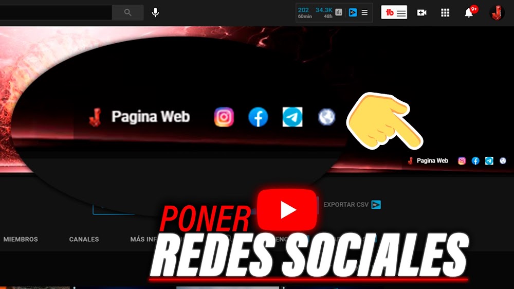 Poner REDES SOCIALES en Youtube 🔴