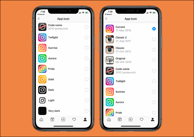 xInstagram App Icon Options