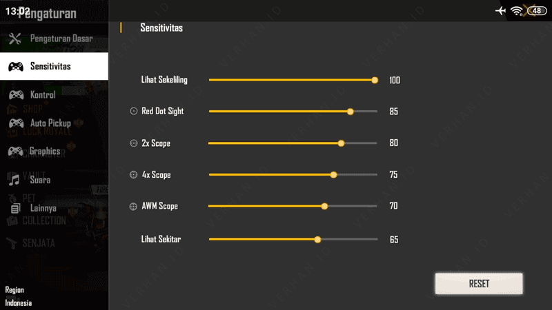 Sensitivitas Ff Auto Headshot 2021 Setelah Update
