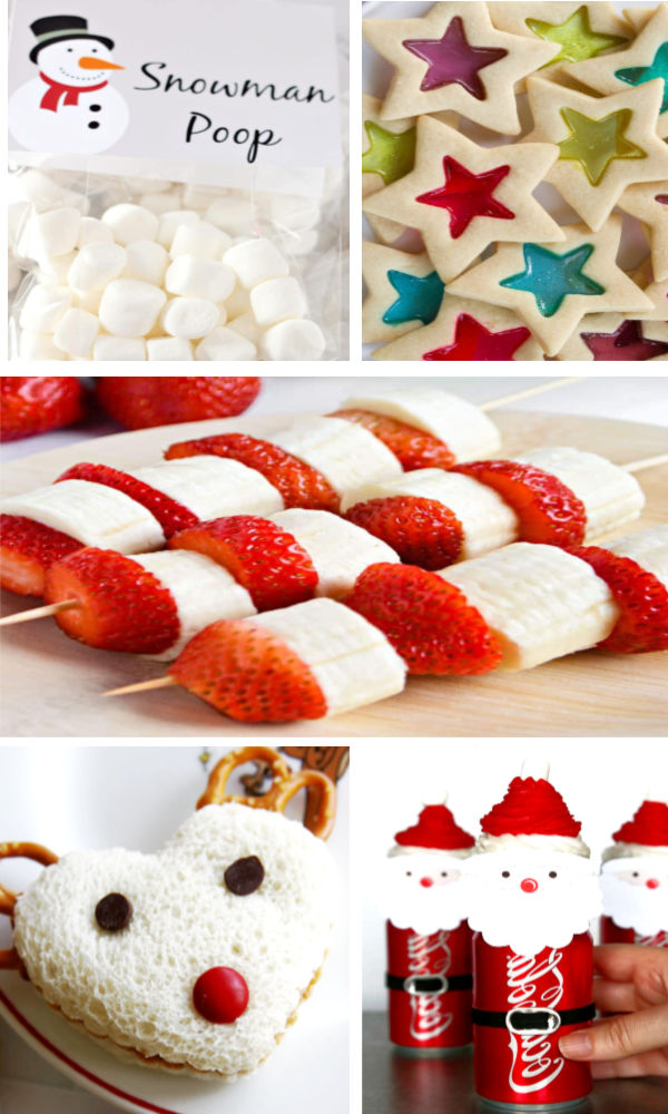 Fun & creative holiday food ideas for kids!  These treats are great for class parties, and the breakfast ideas are too cute! #holidayfood #holidayfoodideas #holidayfoodforkids #holidayfoodchristmas #holidayparty #holidaypartyfood #christmaspartyfood #christmasfood #christmastreats #christmastreatsforschoolparties #funfoodideasforkids #growingajeweledrose #activitiesforkids