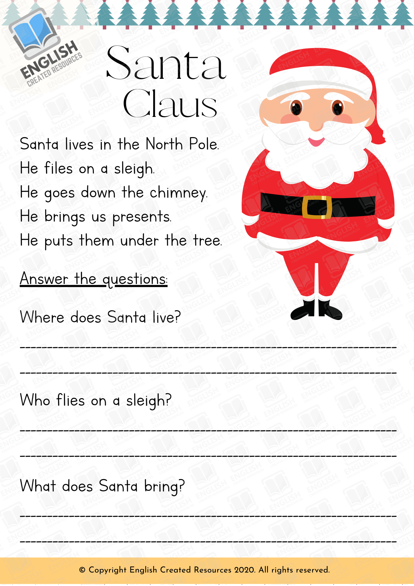 Free Printable 4th Grade Christmas Reading Passage With Questions