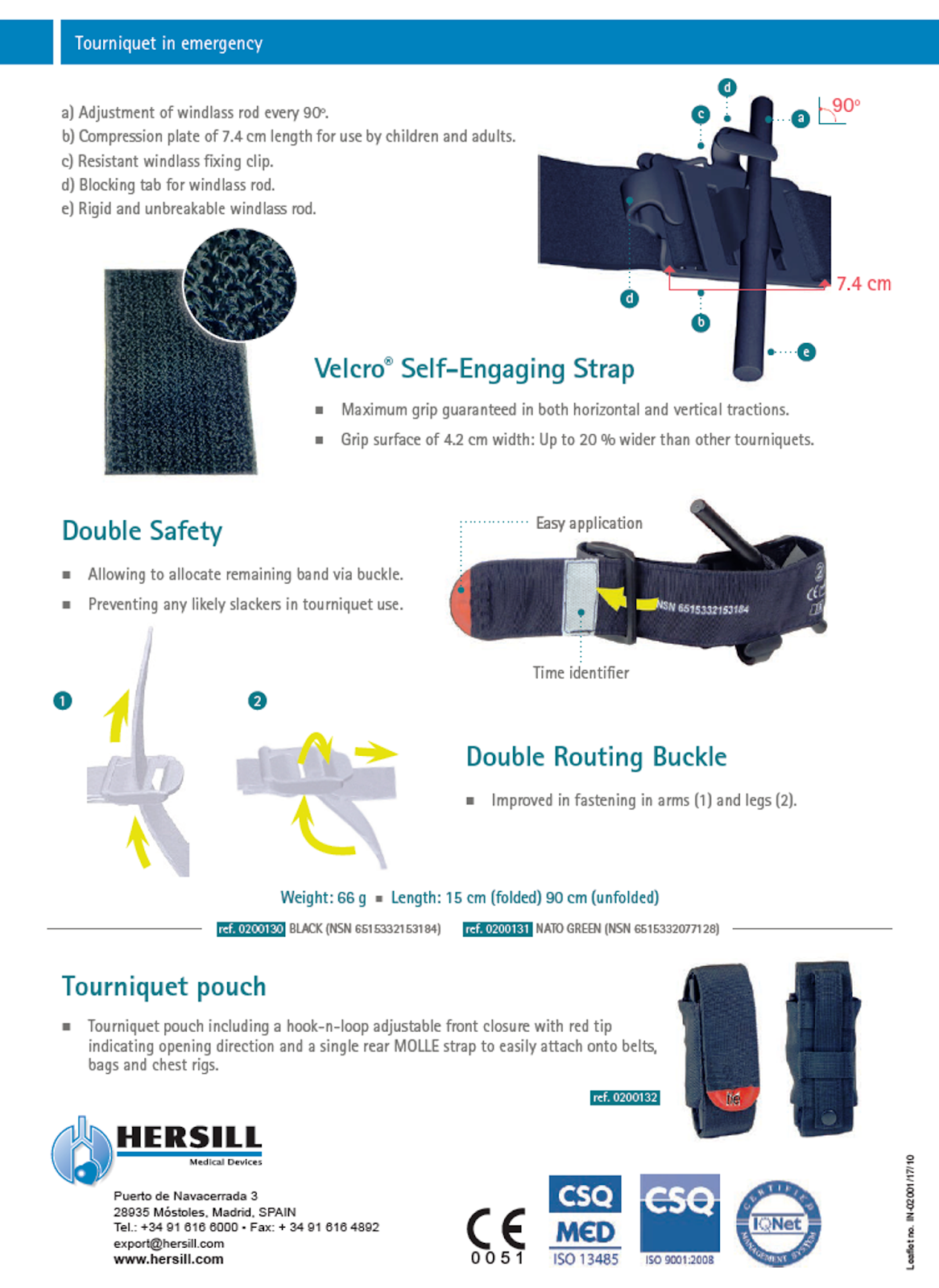 TORNIQUETE TQ DE EXTREMIDAD TIE (TOURNIQUET IN EMERGENCY). Antiguo Tor