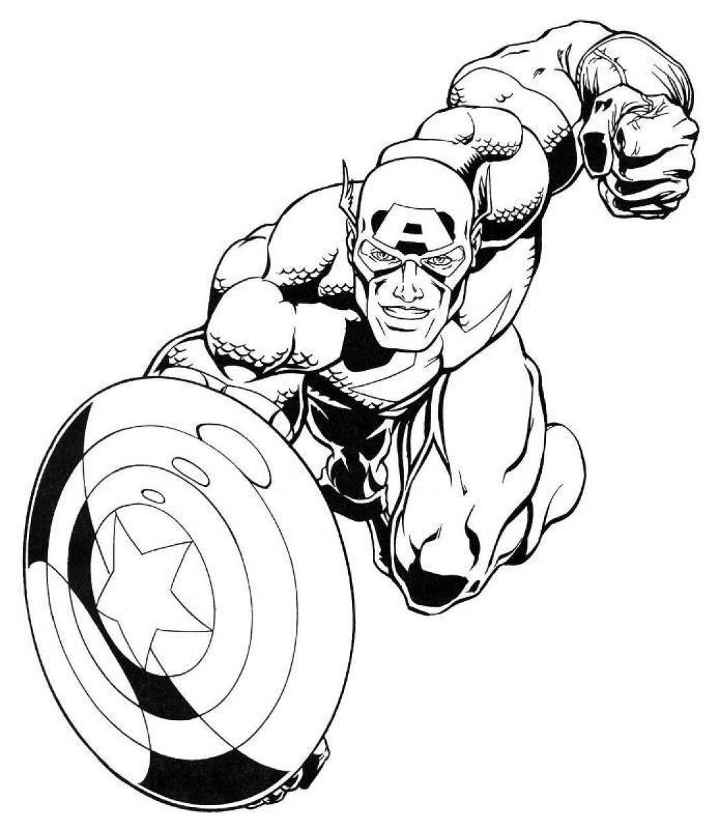 FUN &amp; LEARN : Free worksheets for kid: Captain America Free Coloring