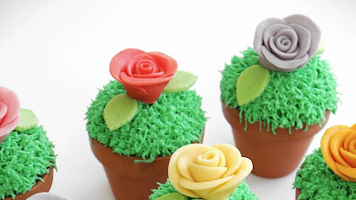 Flowerpot Chocolate Chip Cupcakes with Sugar Paste Flowers