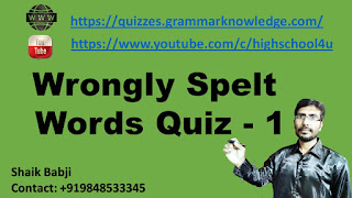 Grammar Quiz Online | Wrongly Spelt Words Quiz