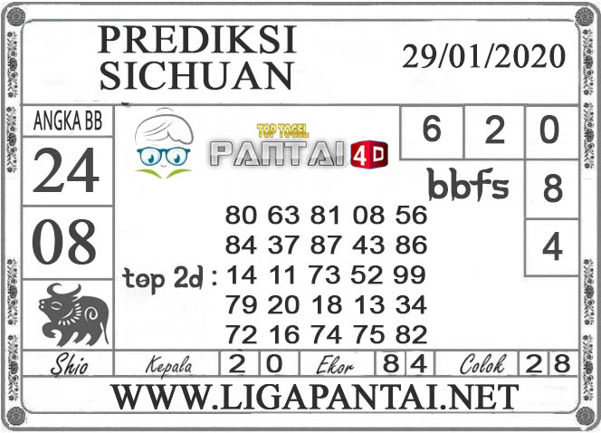 PREDIKSI TOGEL SICHUAN PANTAI4D 29 JANUARI 2020