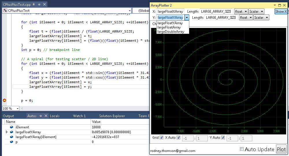 Array Plotter for Visual Studio