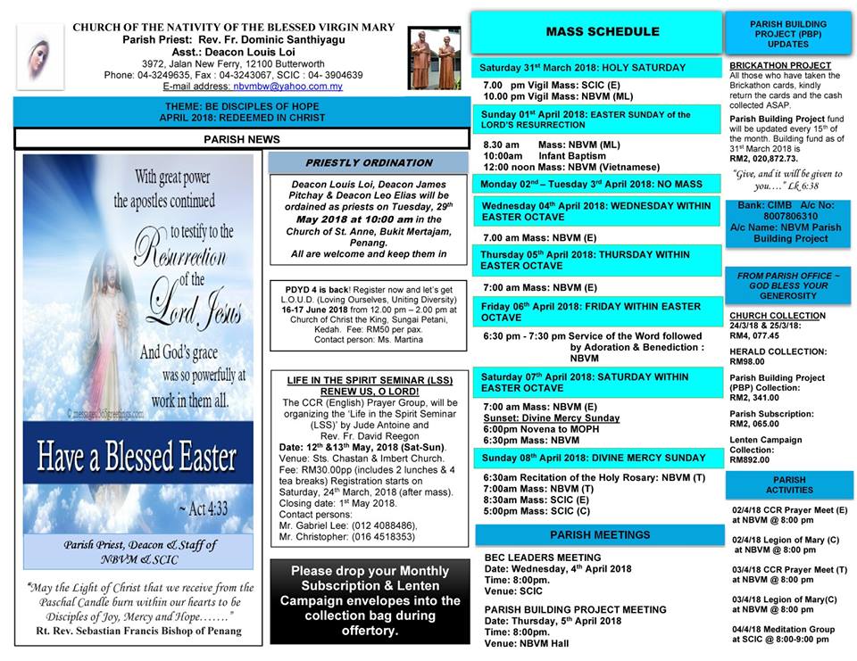 Parish Pastoral Building Project * * * Nativity of Blessed Virgin Mary Church Butterworth NBVM