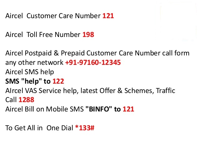 Aircel Customer Care Number Toll Free Aircel 2bcustomer 2bcare 2bnumber