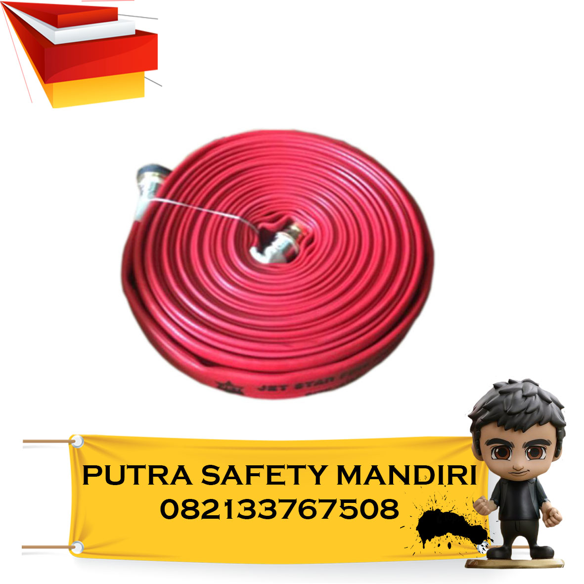 JUAL RUBBER FIRE HOSE JETSTAR UKURAN 2.5 INCH X 30 METER SELANG PEMADAM