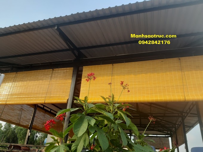MÀNH SÁO TRE TRÚC BÓNG MÀU VÀNG TỰ NHIÊN 