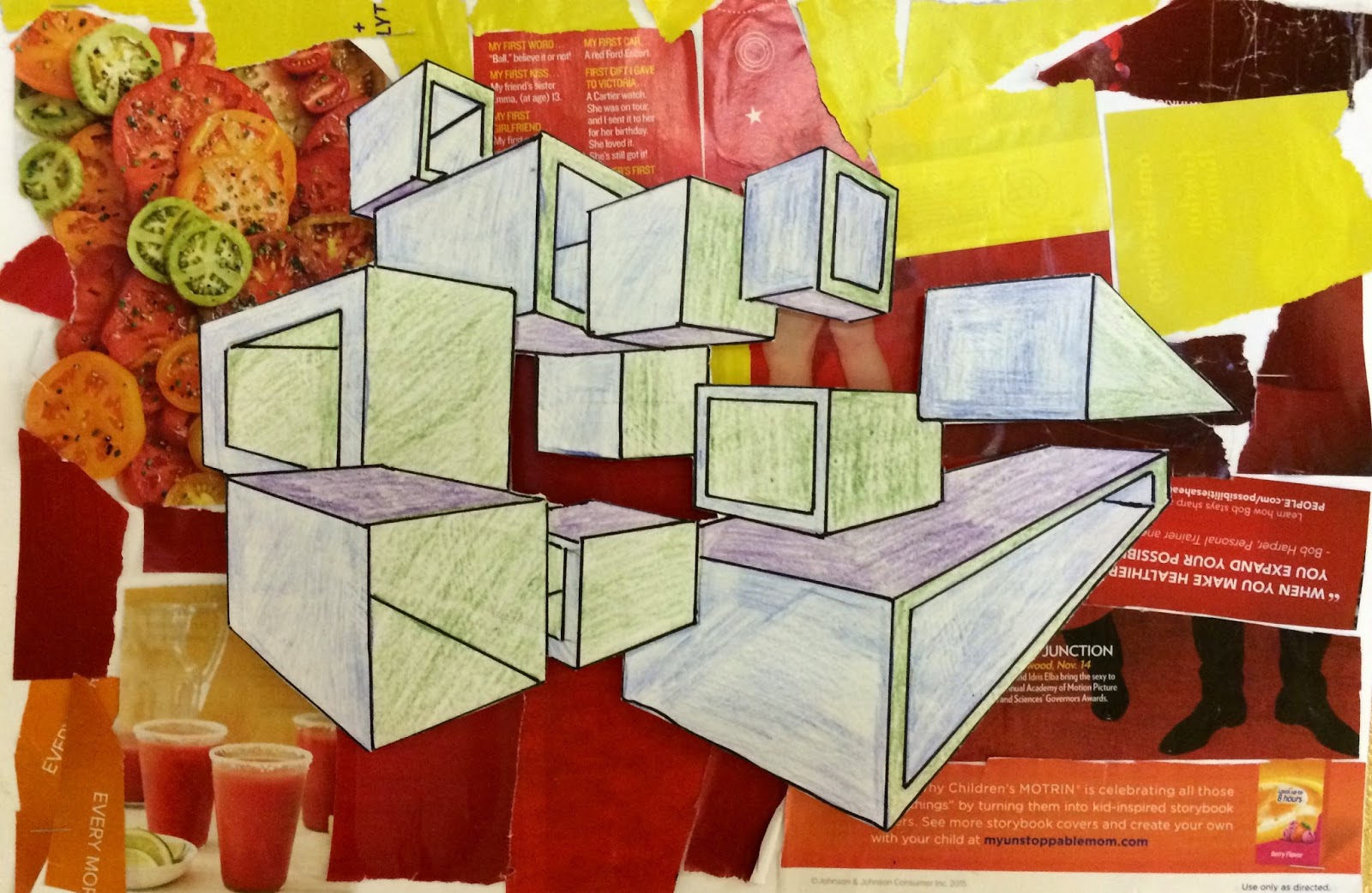 Art. Paper. Scissors. Glue!: 2 Point Perspective Boxes