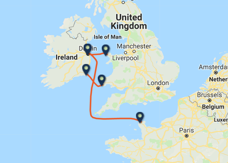 ireland to uk travel time