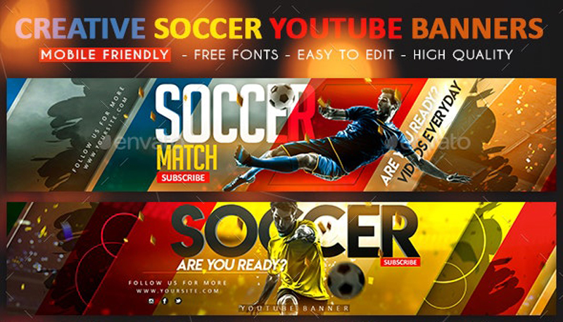 Soccer Youtube Banner Psdly