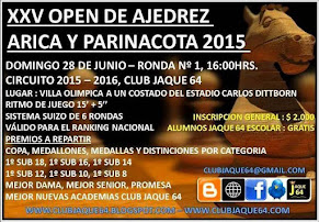 "XXV TORNEO OPEN DE AJEDREZ ARICA Y PARINACOTA 2015"