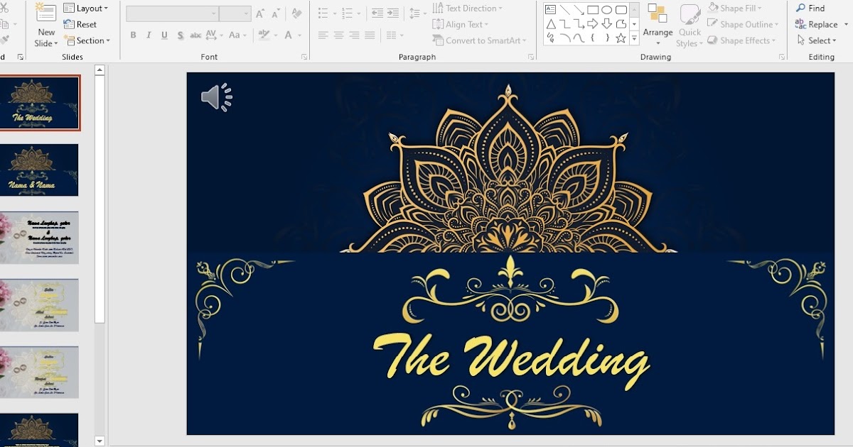 Undangan Pernikahan Online Tema Elegan Powerpoint