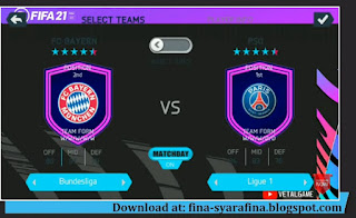Team Menu FIFA 21 Mobile Apk Download for Android Offline 700MB