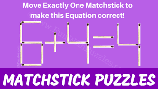 In these maths picture puzzles brainteasers your challenge is to move just one matchstick and then make the given number equation correct.