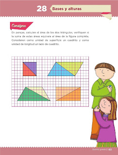 Apoyo Primaria Desafíos Matemáticos 5to. Grado Bloque II Lección 28 Bases y alturas