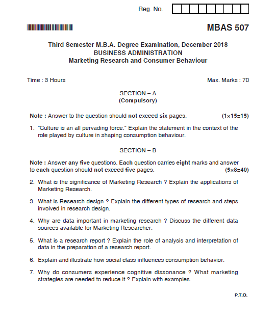 Mangalore University M.B.A.(BUSINESS ADMINISTRATION) Third Semester ...