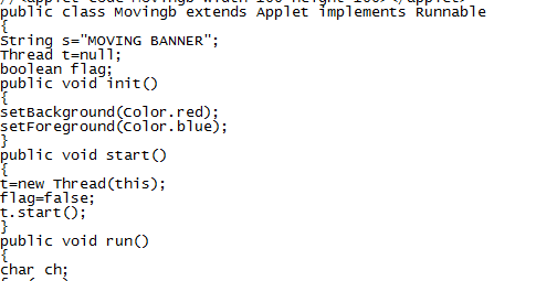 Love Java Bytes How To Move A Banner With Applet Class And