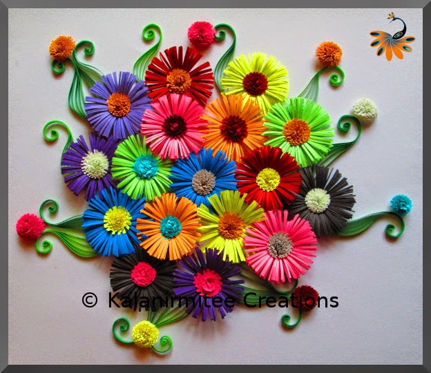 Quilled Fringe Flowers Kalanirmitee Creations