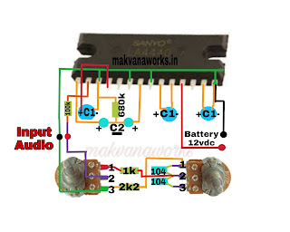 4440 IC Simple Audio Power Amplifier Diagram
