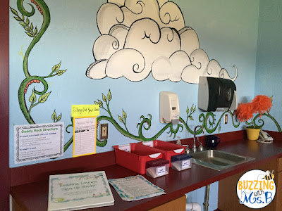 Our sign-in area and book return.